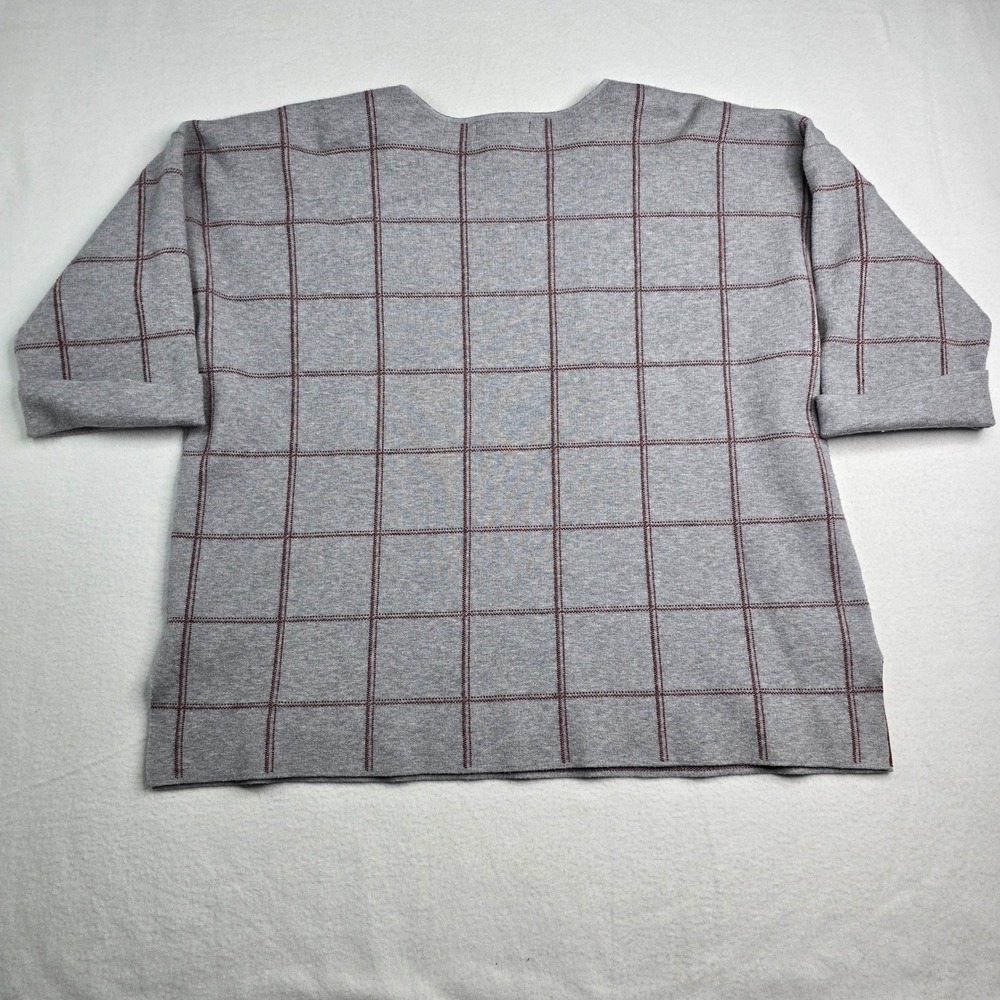 Tahari Sweater Womens 3XL Windowpane Plaid Pullover Long Sleeve Plus Size Top 3X - Picture 2 of 9